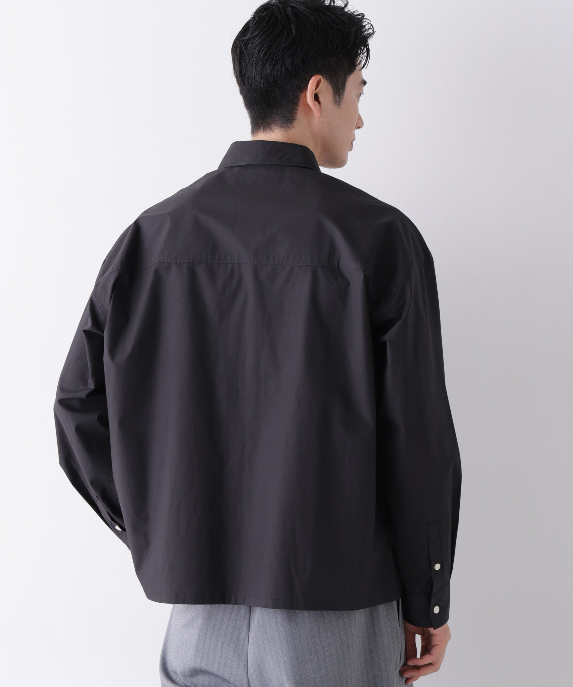 NANO universe「｢James Fabric｣ ボクシークロップドシャツブルゾン」|シャツ・ブラウス|