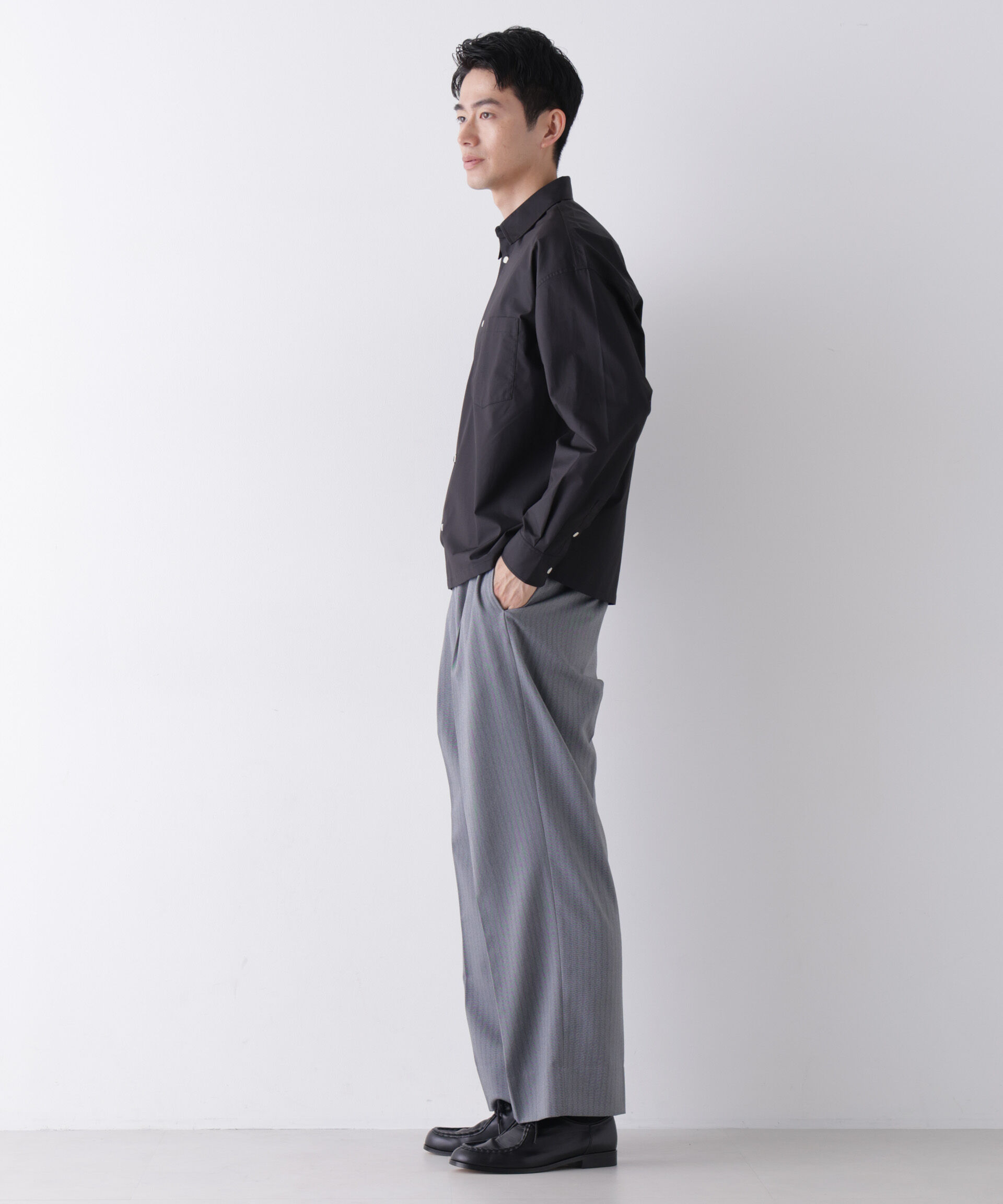 NANO universe「｢James Fabric｣ ボクシークロップドシャツブルゾン」|シャツ・ブラウス|