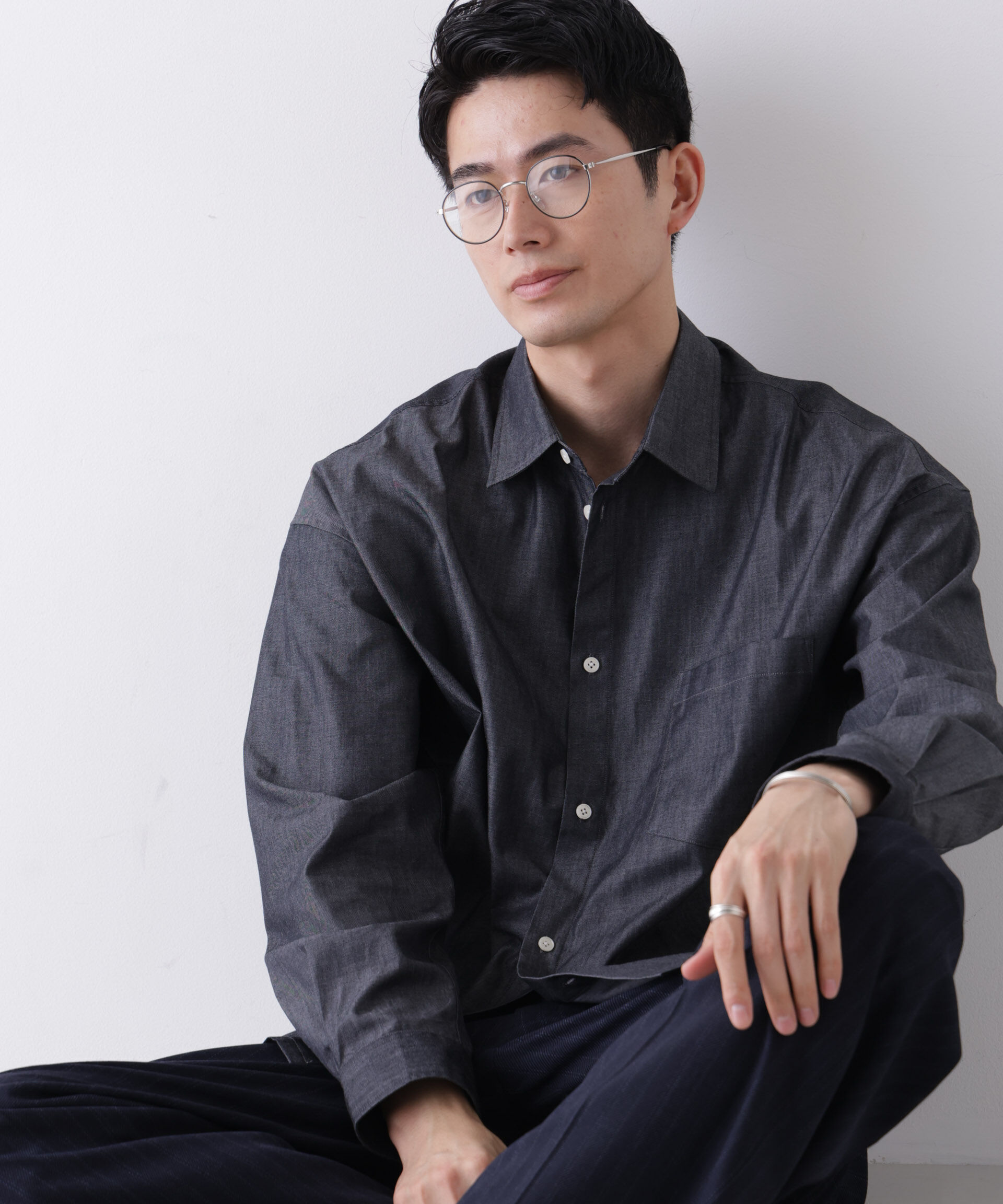 NANO universe「｢James Fabric｣ ボクシークロップドシャツブルゾン」|シャツ・ブラウス|スミクロ1
