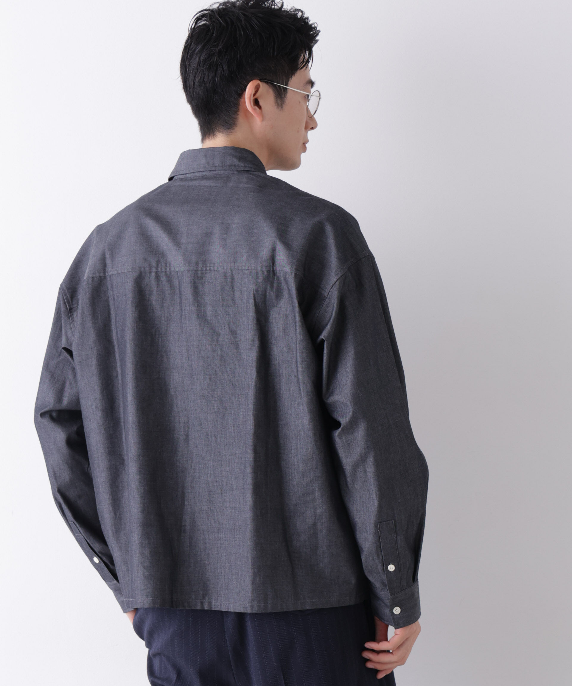 NANO universe「｢James Fabric｣ ボクシークロップドシャツブルゾン」|シャツ・ブラウス|