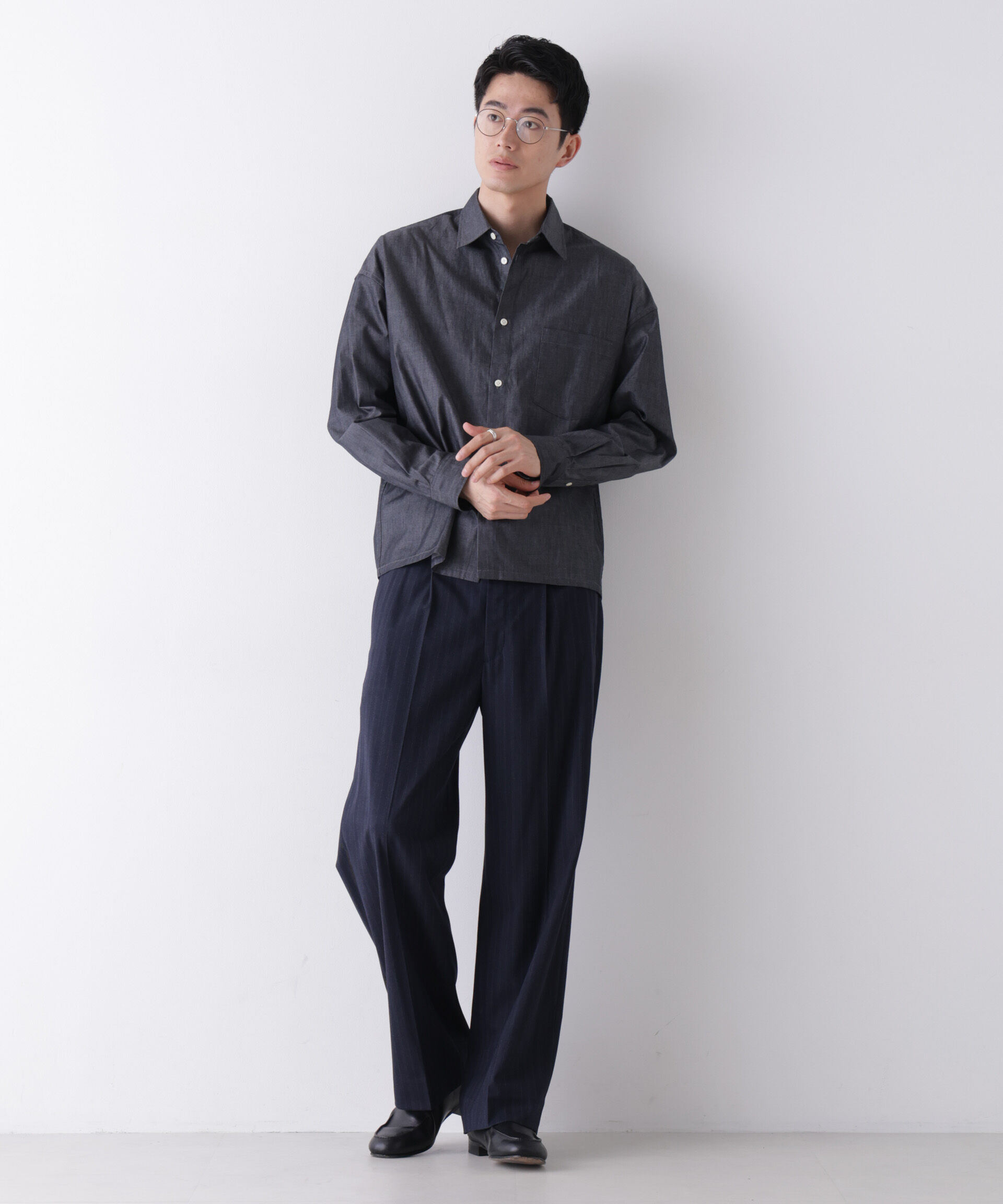NANO universe「｢James Fabric｣ ボクシークロップドシャツブルゾン」|シャツ・ブラウス|