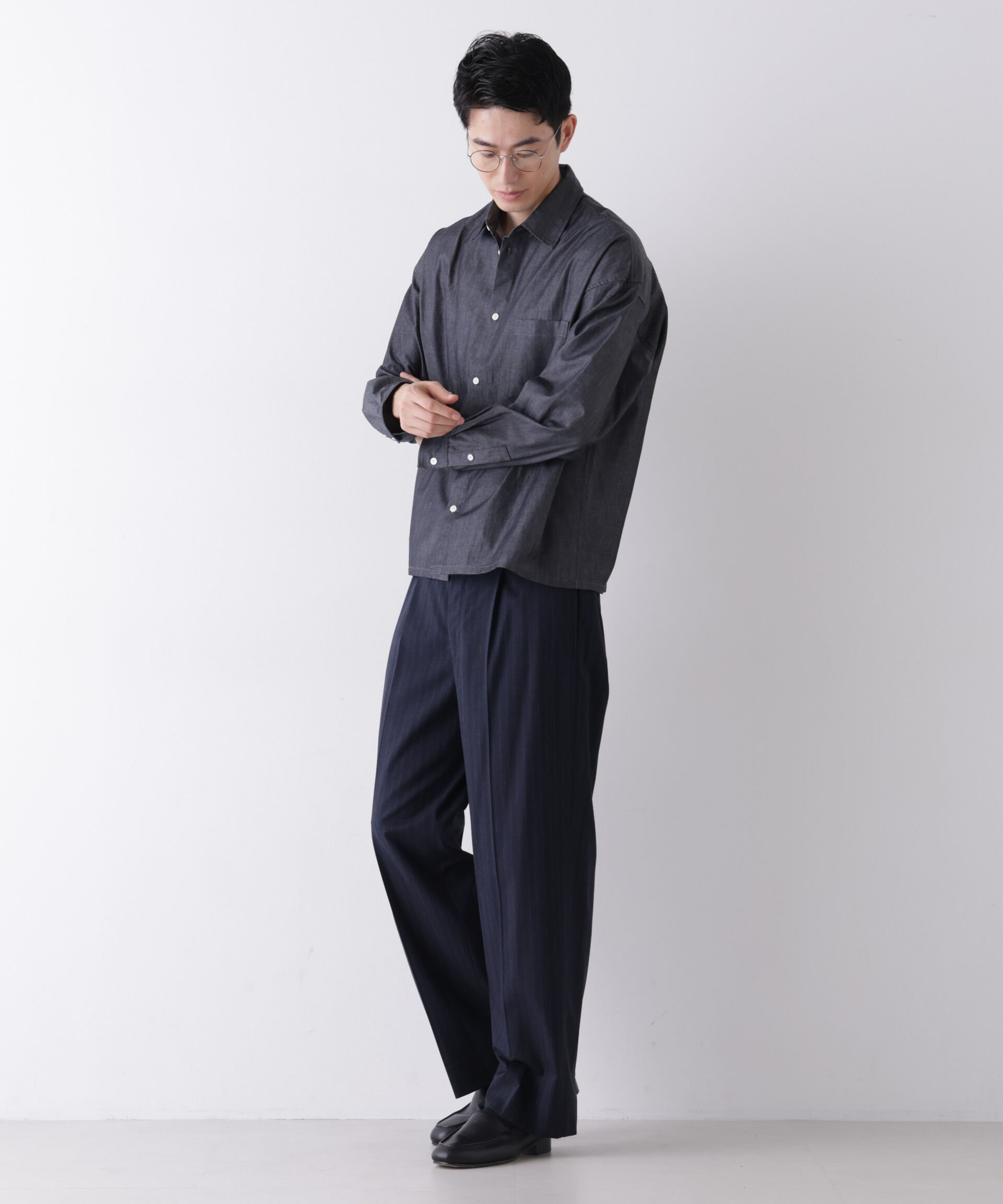 NANO universe「｢James Fabric｣ ボクシークロップドシャツブルゾン」|シャツ・ブラウス|