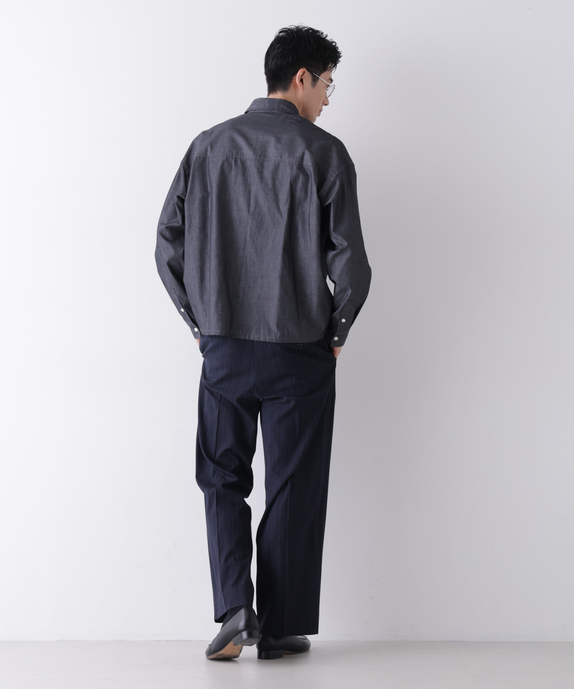 NANO universe「｢James Fabric｣ ボクシークロップドシャツブルゾン」|シャツ・ブラウス|