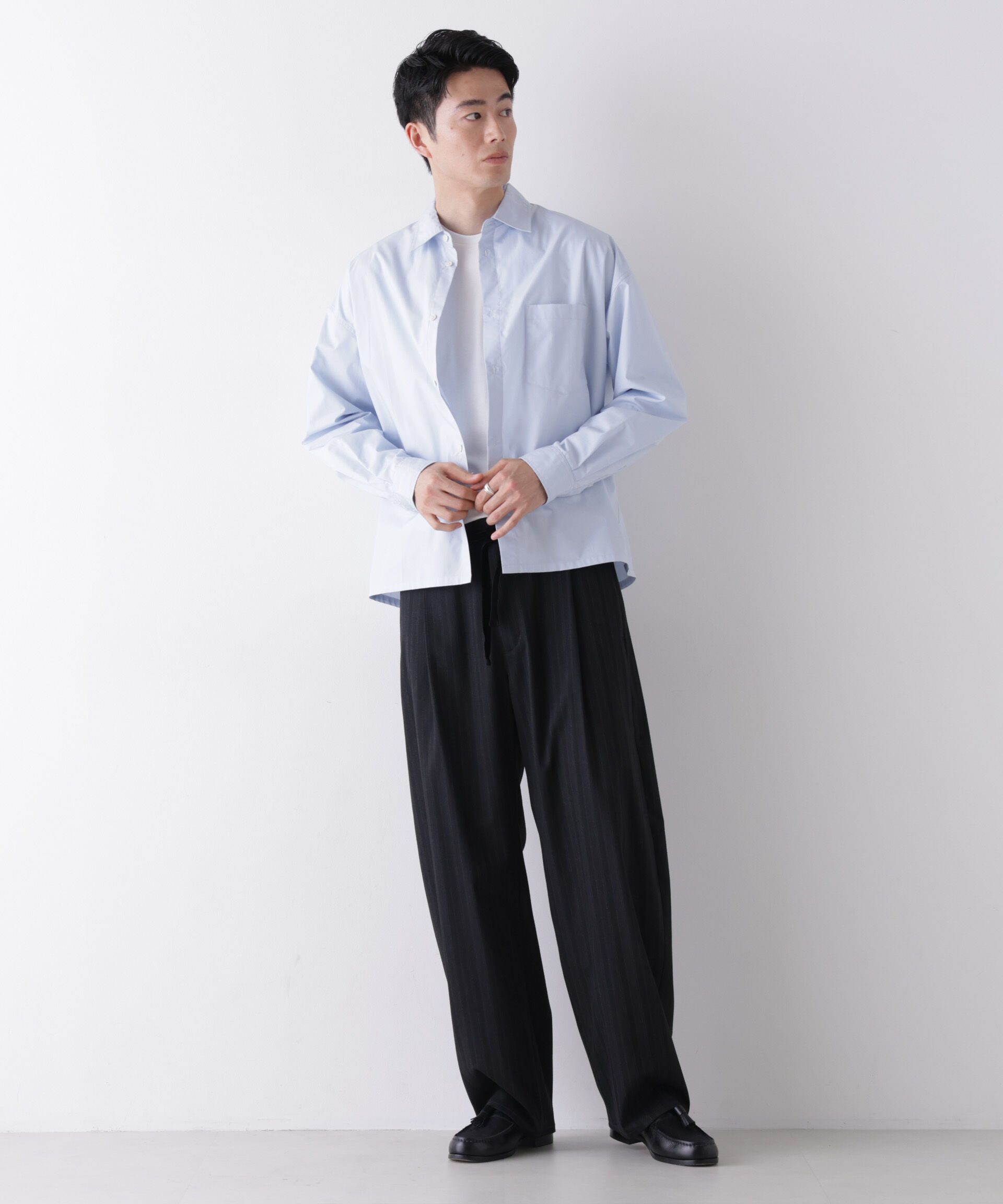 NANO universe「｢James Fabric｣ ボクシークロップドシャツブルゾン」|シャツ・ブラウス|