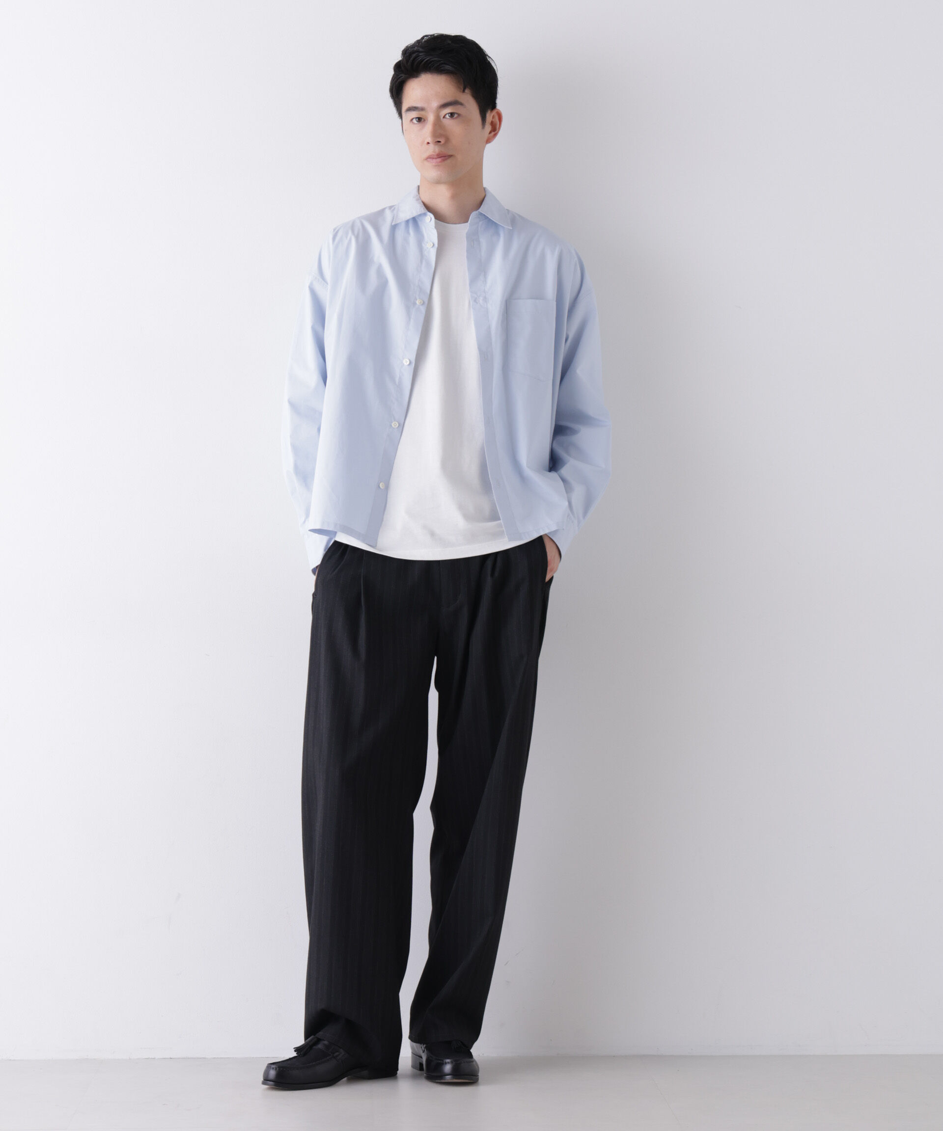 NANO universe「｢James Fabric｣ ボクシークロップドシャツブルゾン」|シャツ・ブラウス|