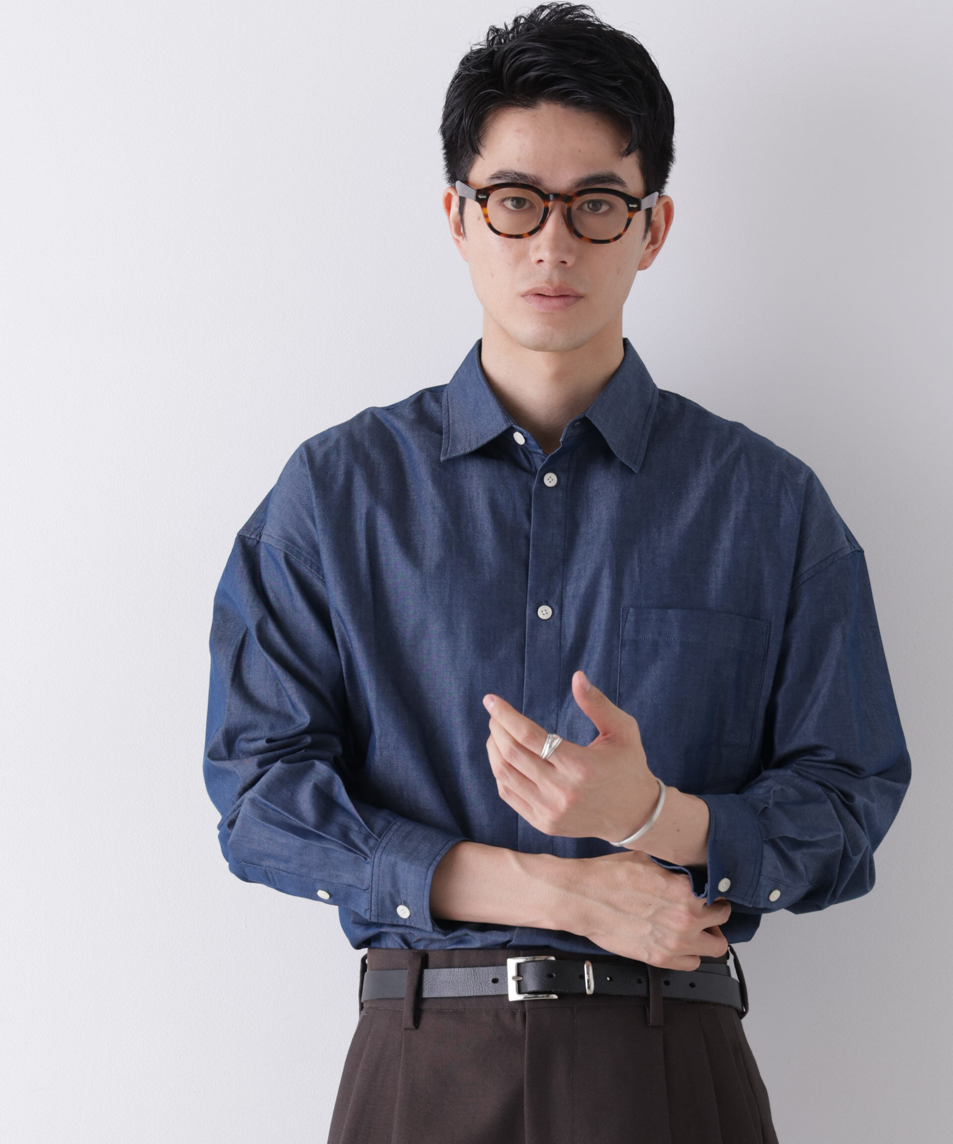 NANO universe「｢James Fabric｣ ボクシークロップドシャツブルゾン」|シャツ・ブラウス|