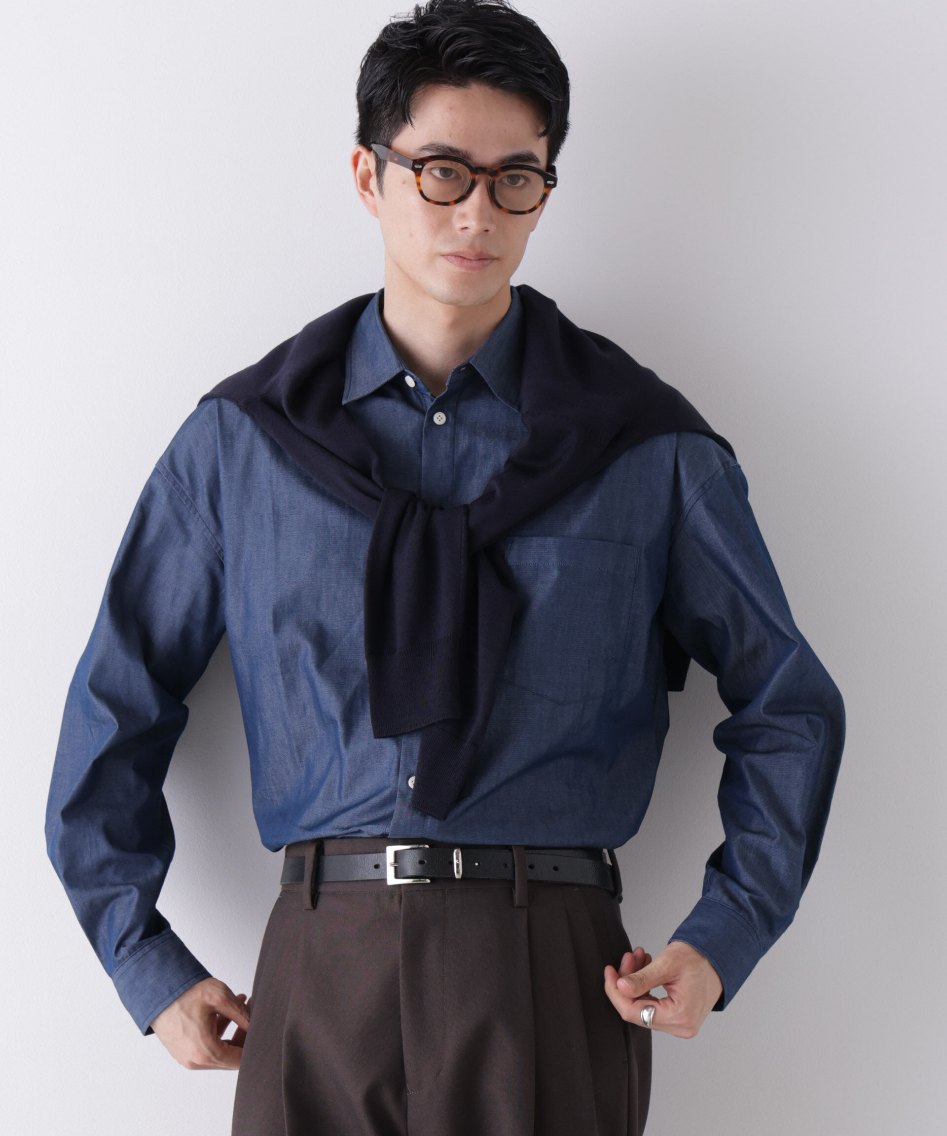 NANO universe「｢James Fabric｣ ボクシークロップドシャツブルゾン」|シャツ・ブラウス|