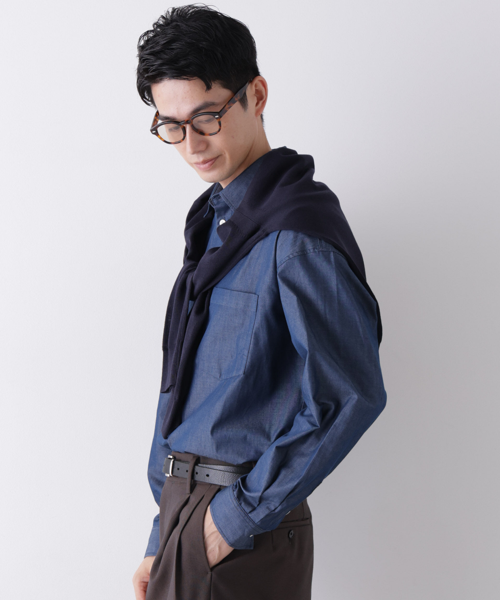 NANO universe「｢James Fabric｣ ボクシークロップドシャツブルゾン」|シャツ・ブラウス|