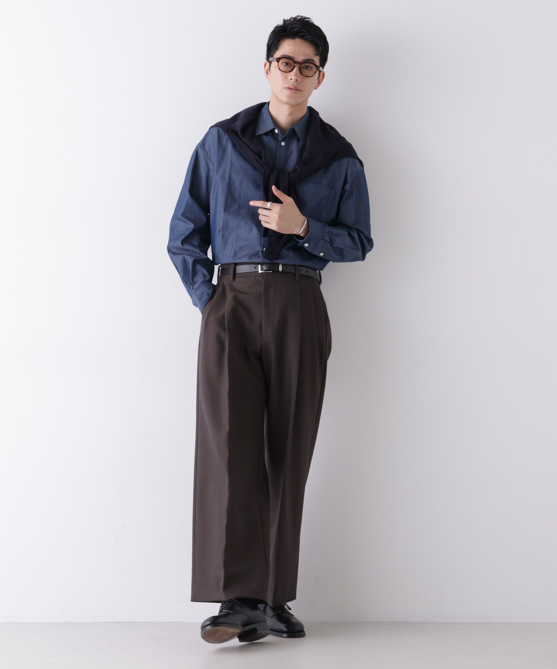 NANO universe「｢James Fabric｣ ボクシークロップドシャツブルゾン」|シャツ・ブラウス|