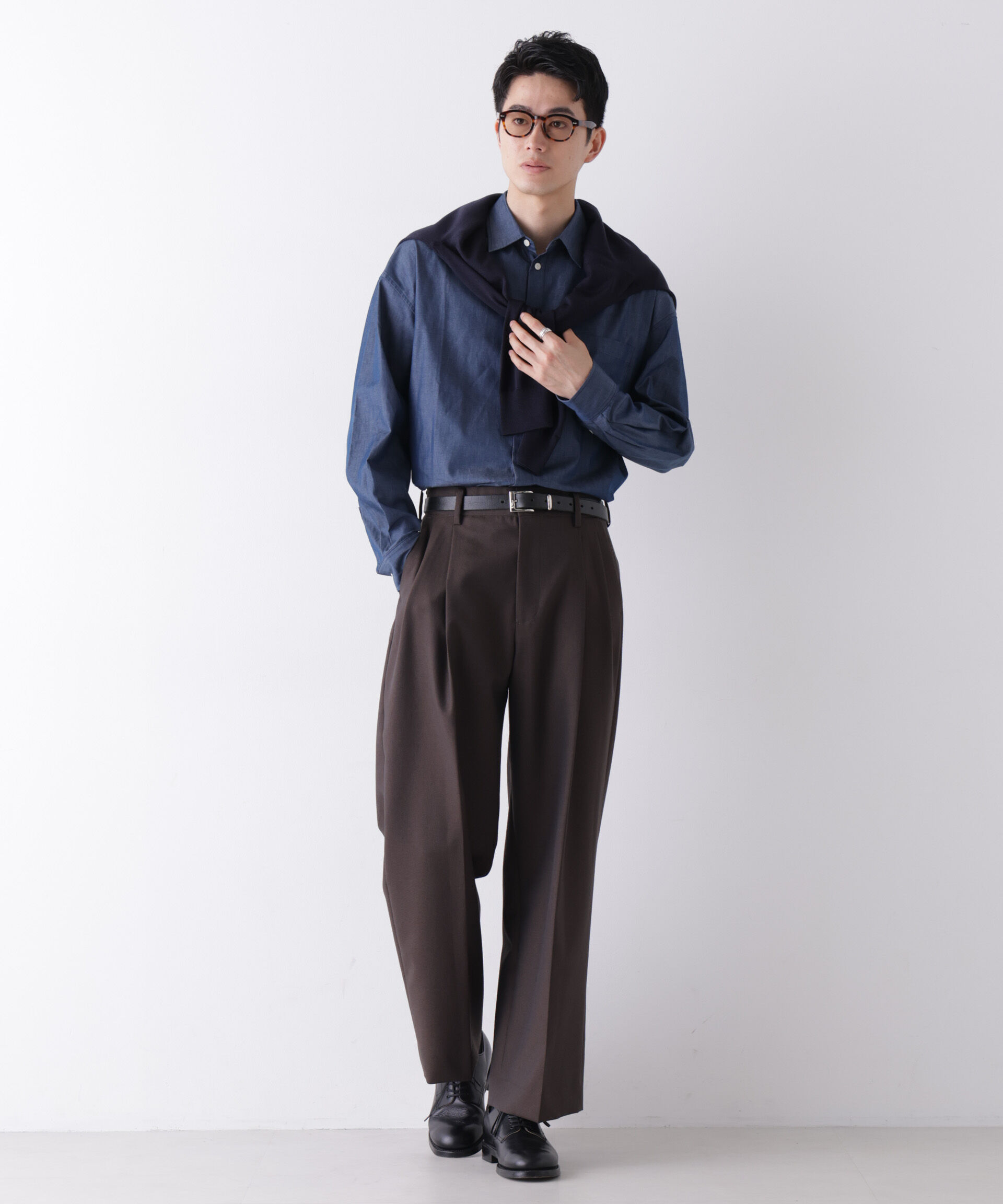NANO universe「｢James Fabric｣ ボクシークロップドシャツブルゾン」|シャツ・ブラウス|