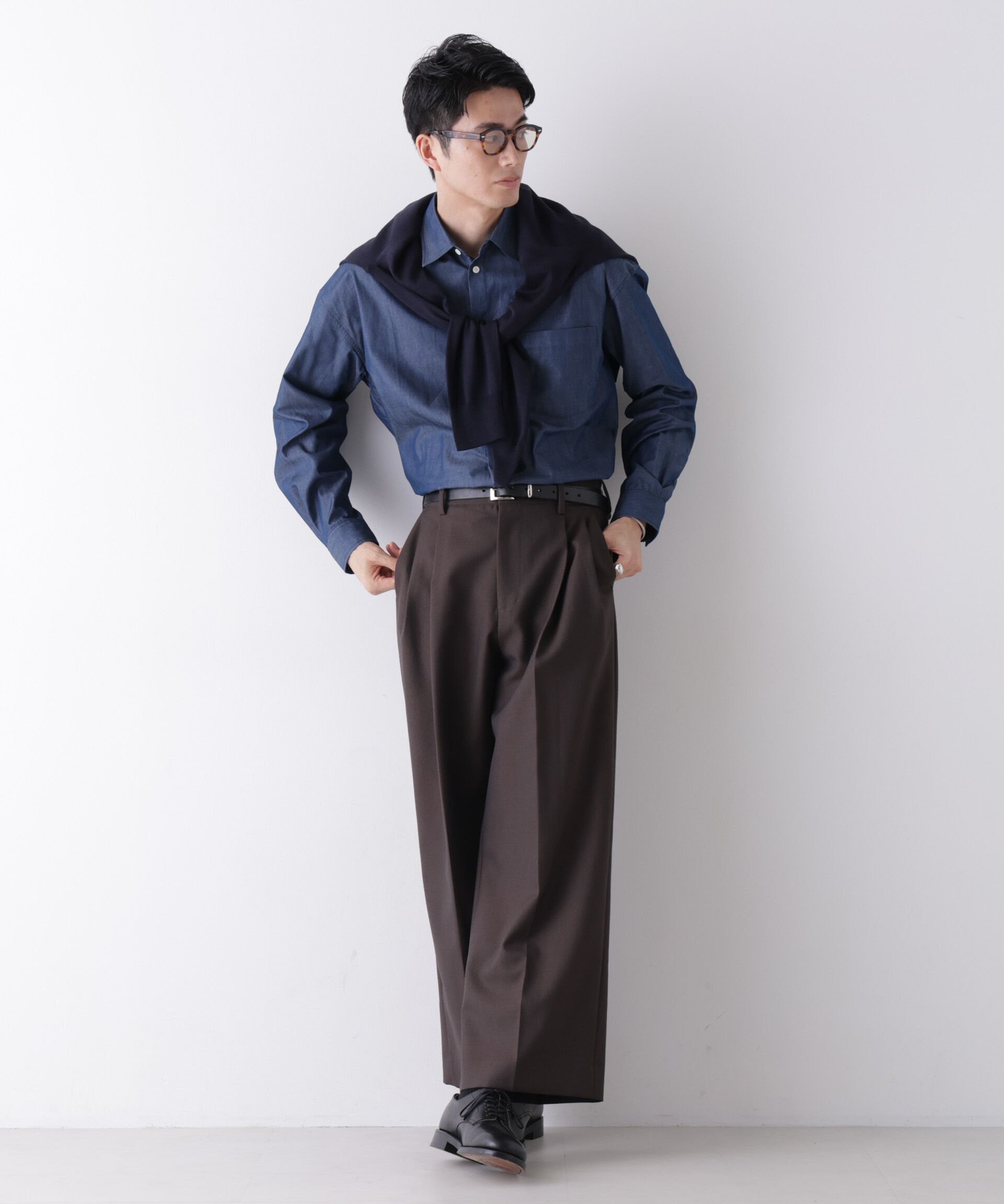 NANO universe「｢James Fabric｣ ボクシークロップドシャツブルゾン」|シャツ・ブラウス|