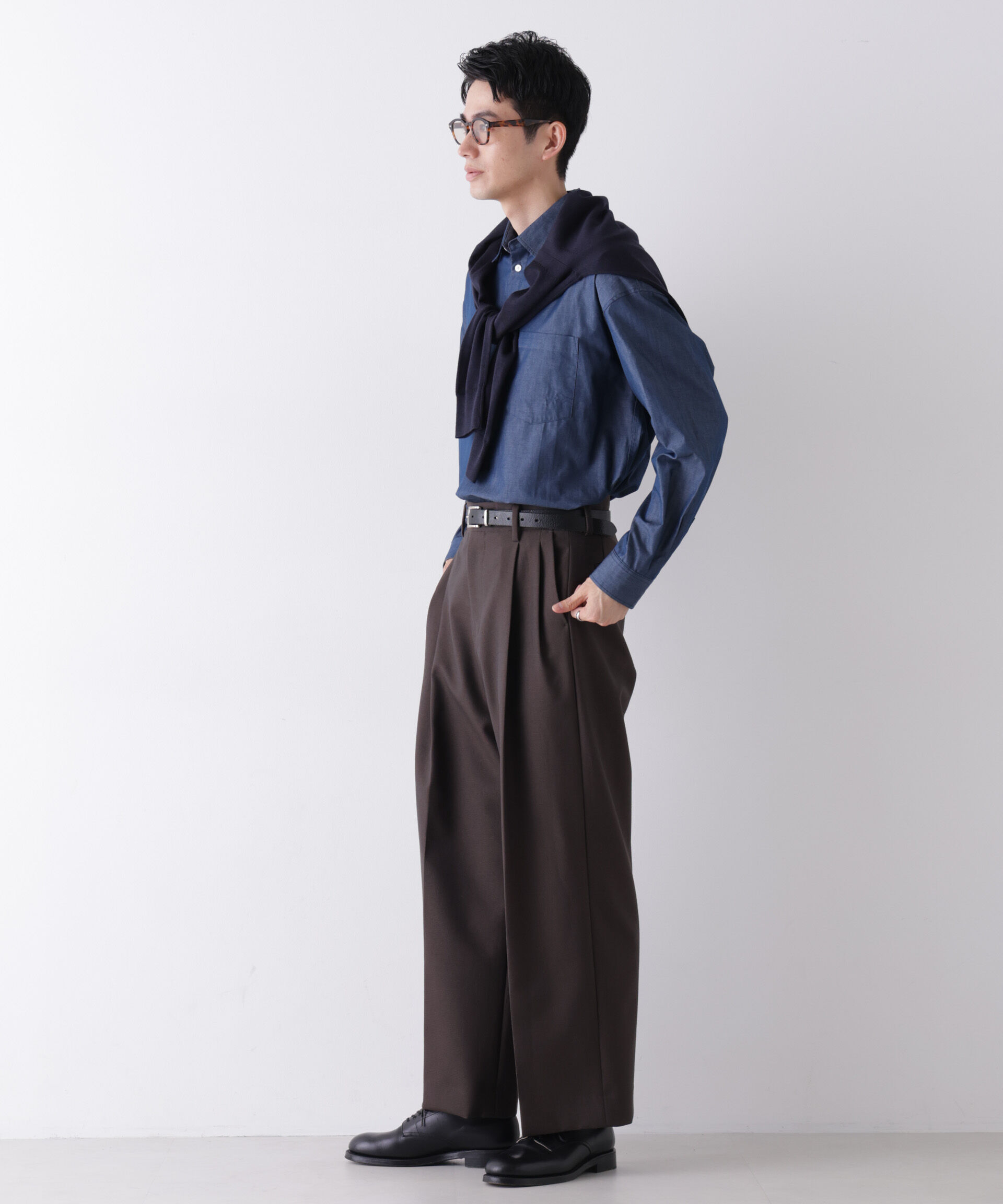 NANO universe「｢James Fabric｣ ボクシークロップドシャツブルゾン」|シャツ・ブラウス|