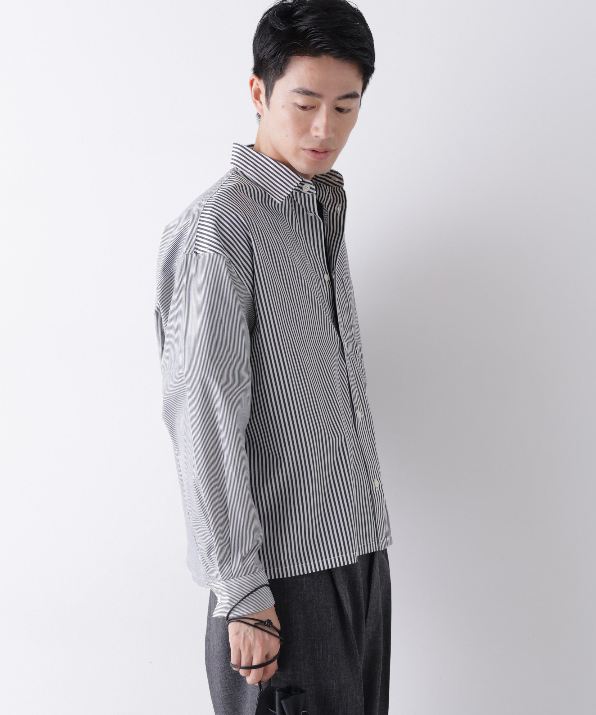 NANO universe「｢James Fabric｣ ボクシークロップドシャツブルゾン」|シャツ・ブラウス|