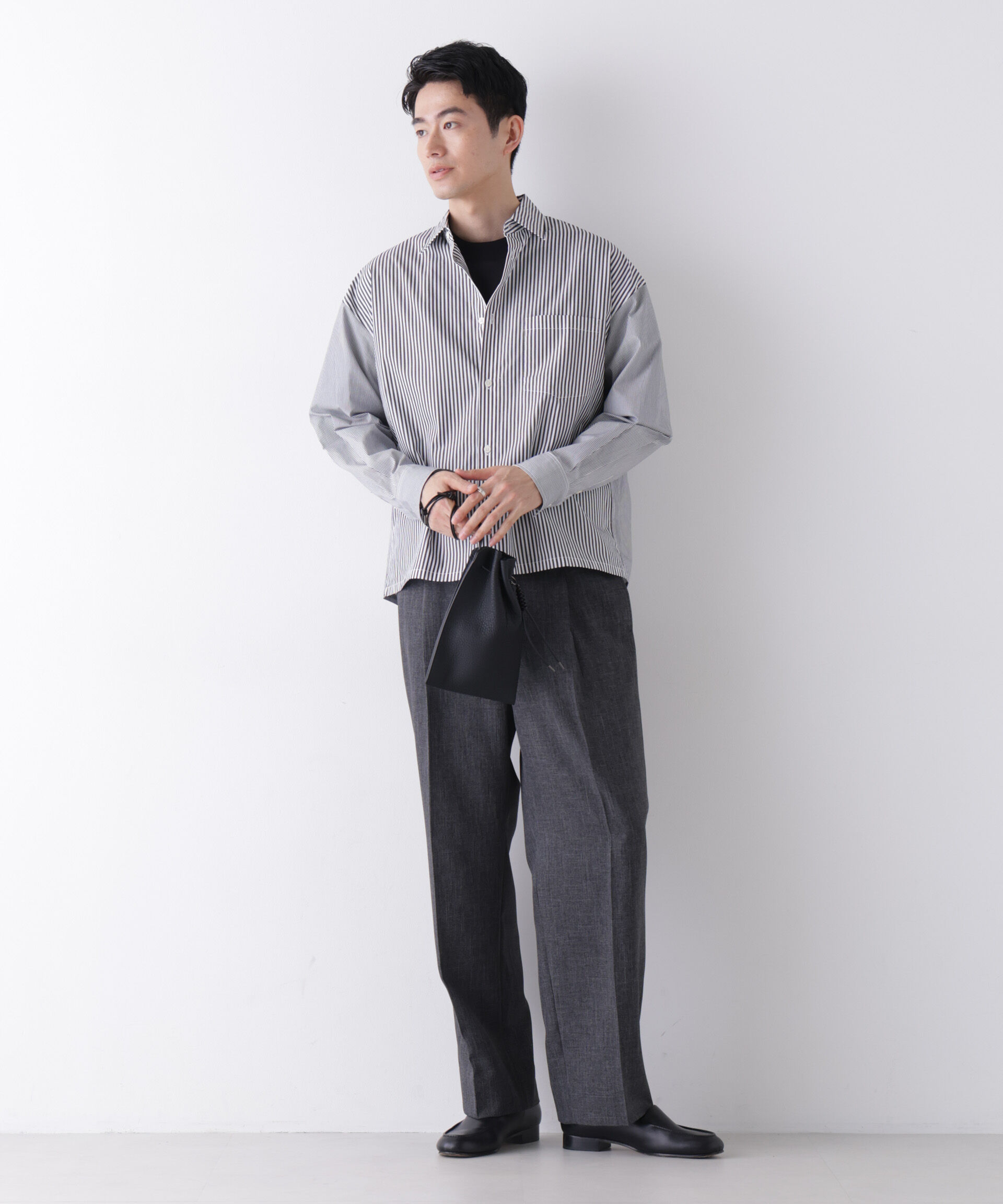 NANO universe「｢James Fabric｣ ボクシークロップドシャツブルゾン」|シャツ・ブラウス|