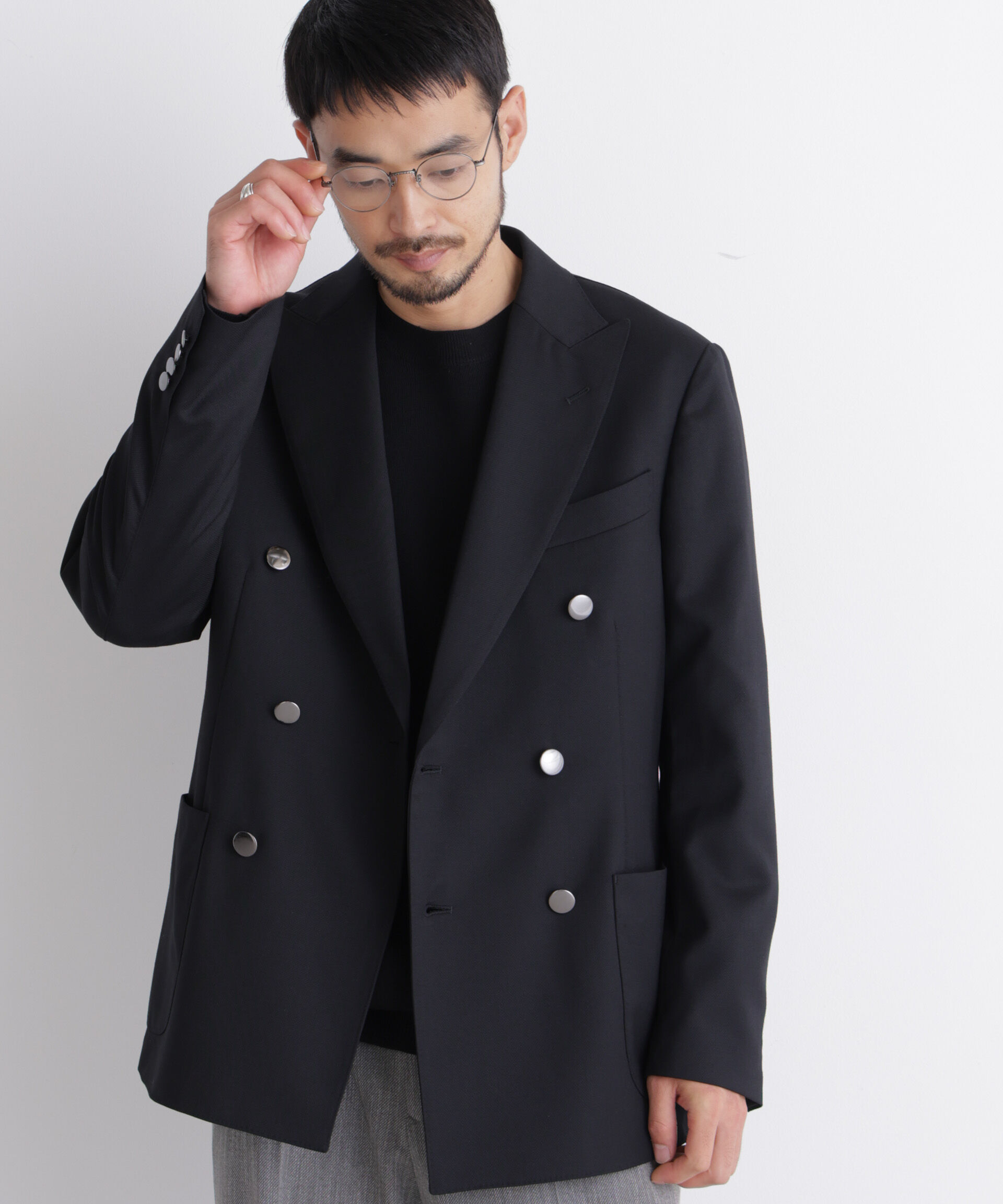 NANO universe「「DamerinoJacket」TWオールシーズンドビーダブルブレストブレザー」|テーラードジャケット|