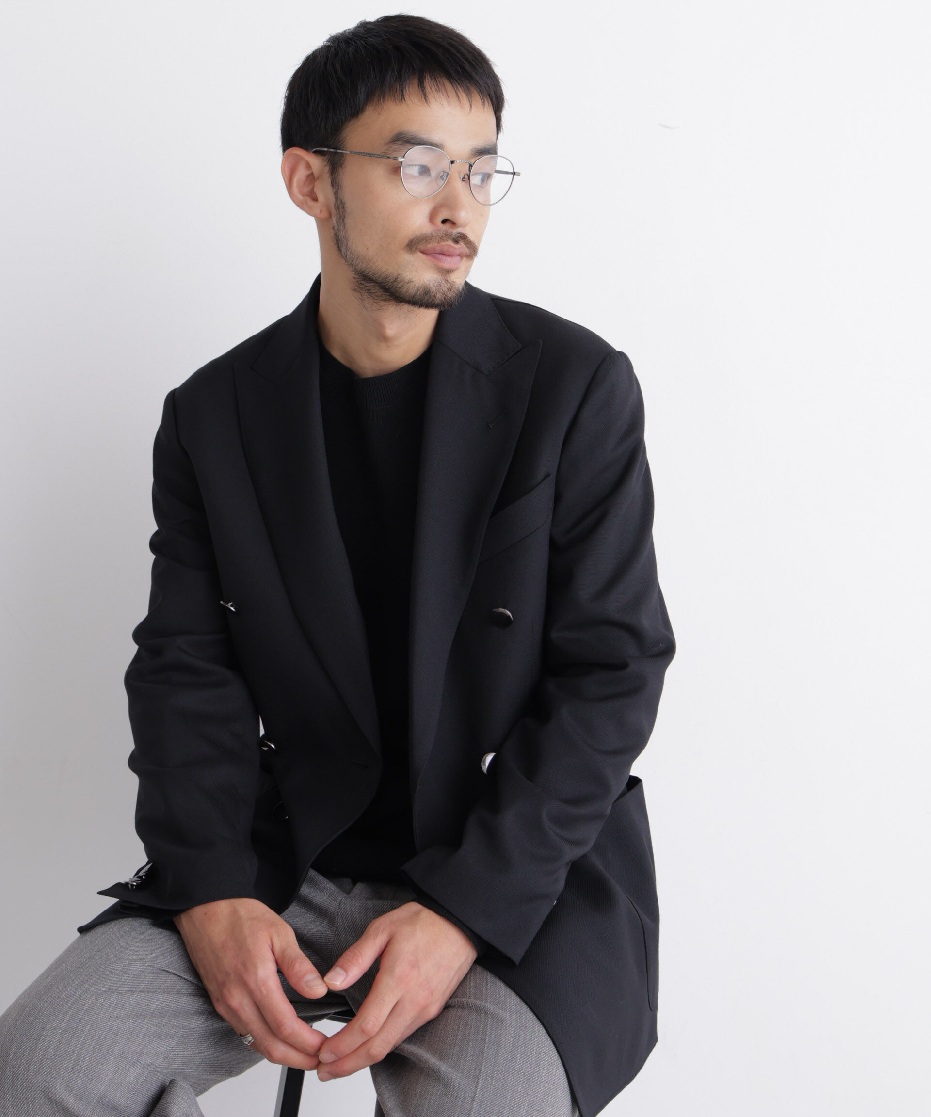 NANO universe「「DamerinoJacket」TWオールシーズンドビーダブルブレストブレザー」|テーラードジャケット|