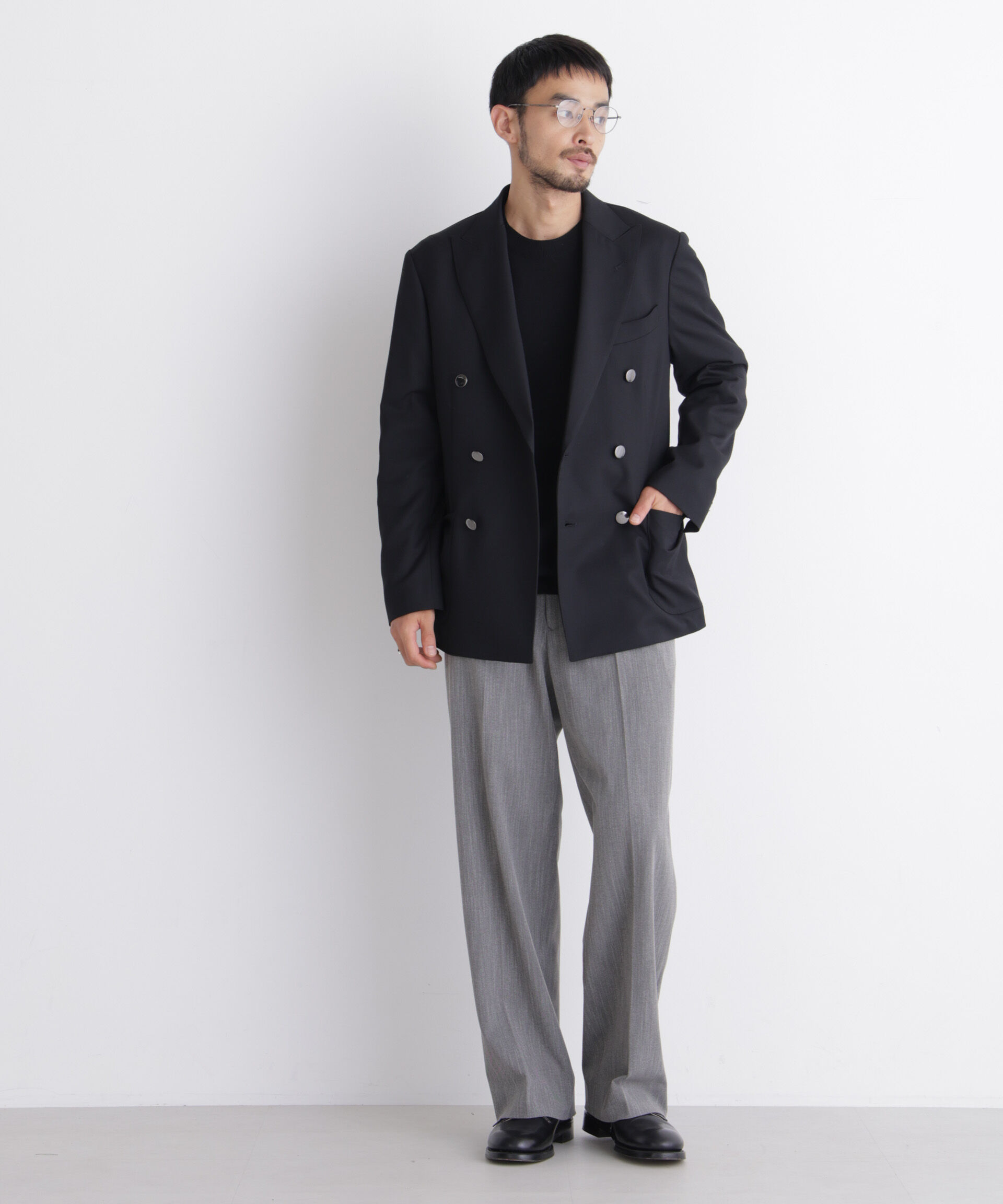 NANO universe「「DamerinoJacket」TWオールシーズンドビーダブルブレストブレザー」|テーラードジャケット|