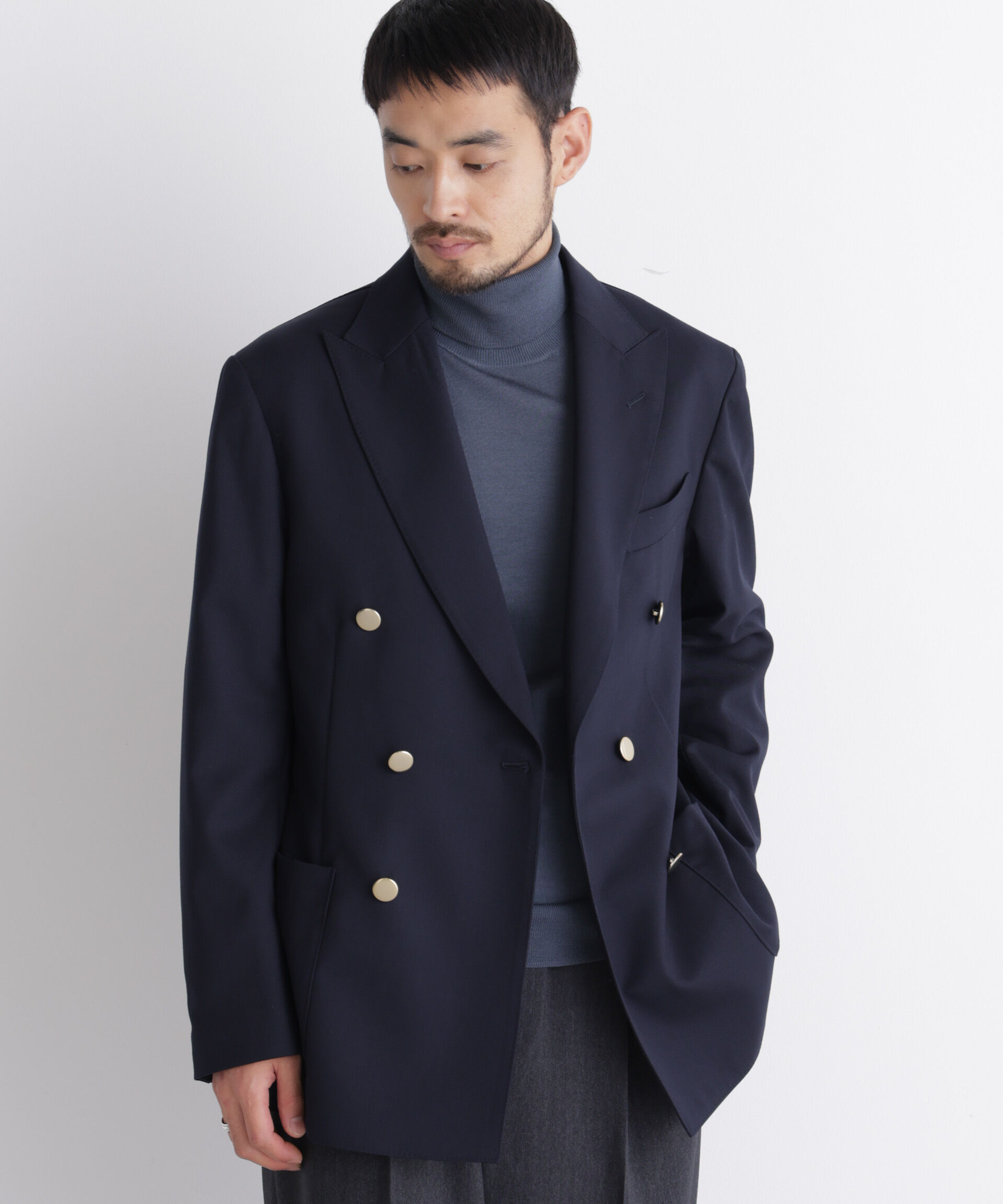 NANO universe「「DamerinoJacket」TWオールシーズンドビーダブルブレストブレザー」|テーラードジャケット|