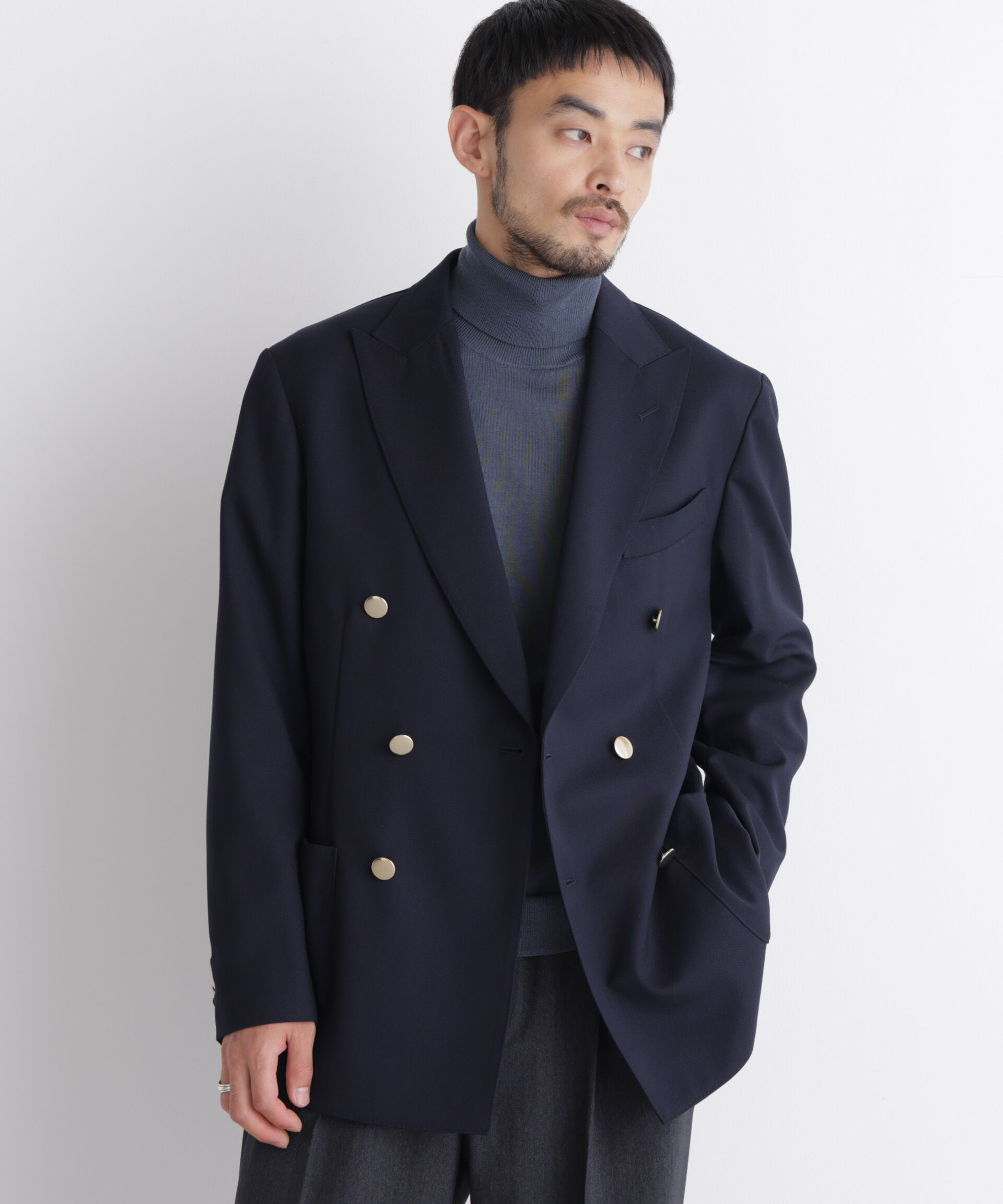 NANO universe「「DamerinoJacket」TWオールシーズンドビーダブルブレストブレザー」|テーラードジャケット|