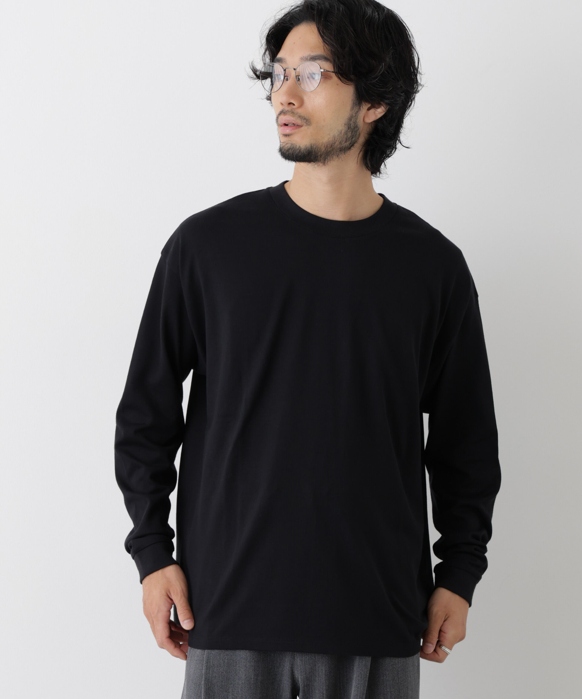 NANO universe「Anti Soaked(R)  汗染み防止 ビッグTシャツ 長袖」|Tシャツ・カットソー|