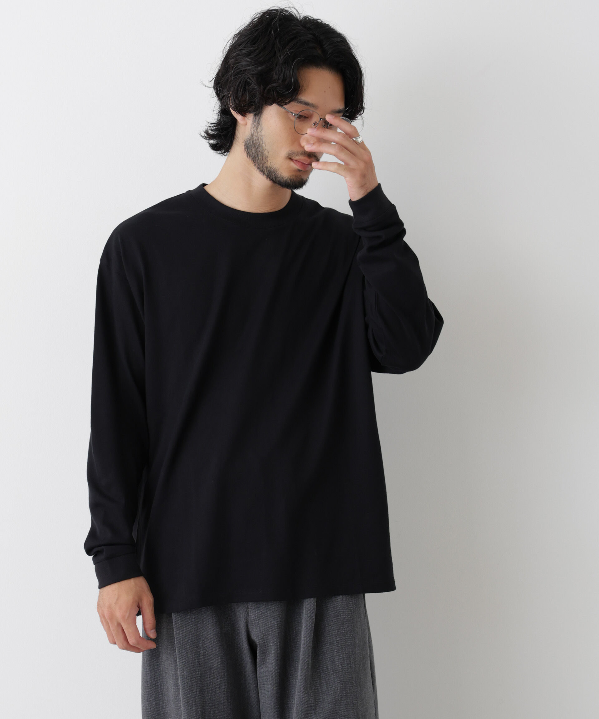 NANO universe「Anti Soaked(R)  汗染み防止 ビッグTシャツ 長袖」|Tシャツ・カットソー|