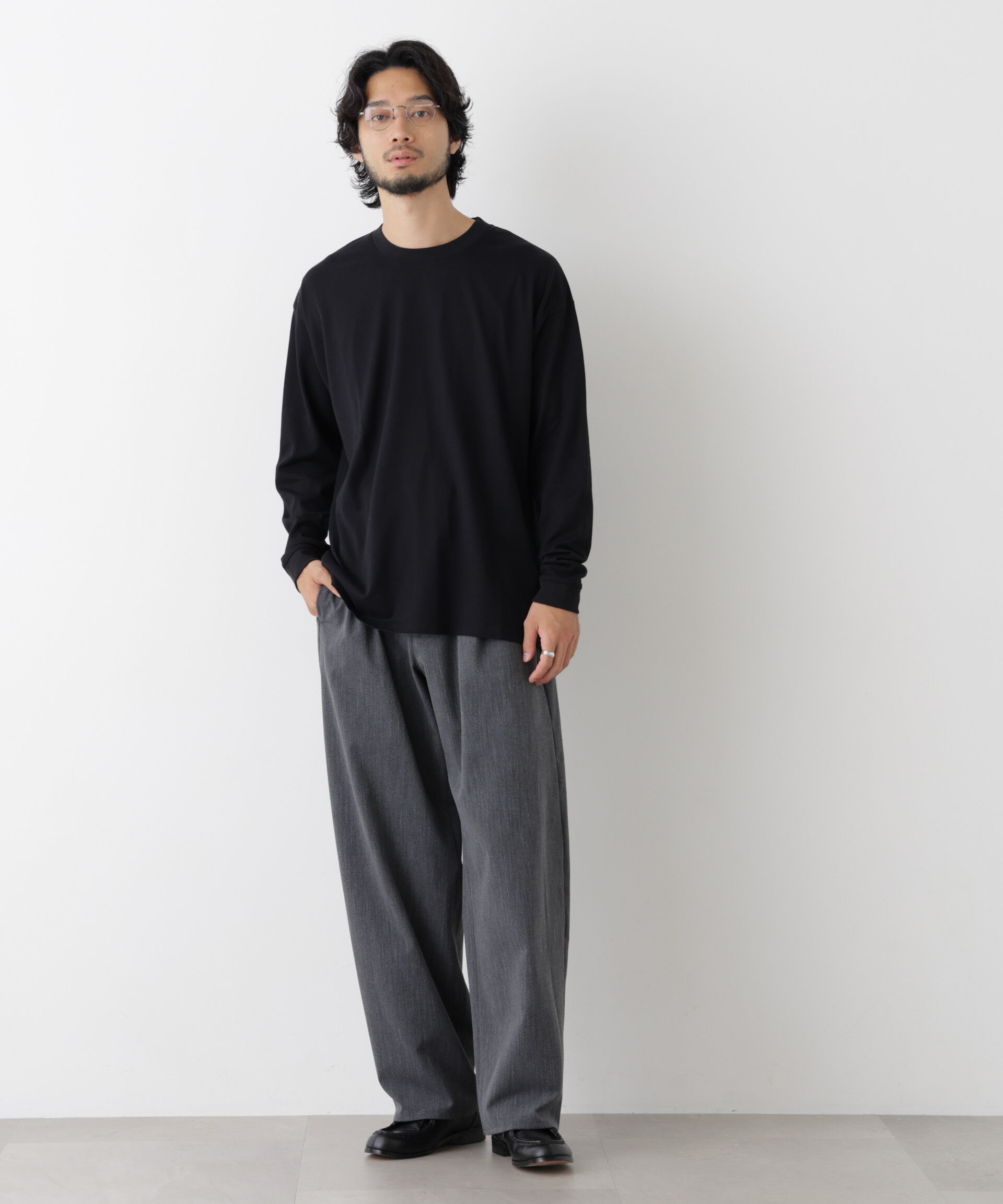 NANO universe「Anti Soaked(R)  汗染み防止 ビッグTシャツ 長袖」|Tシャツ・カットソー|