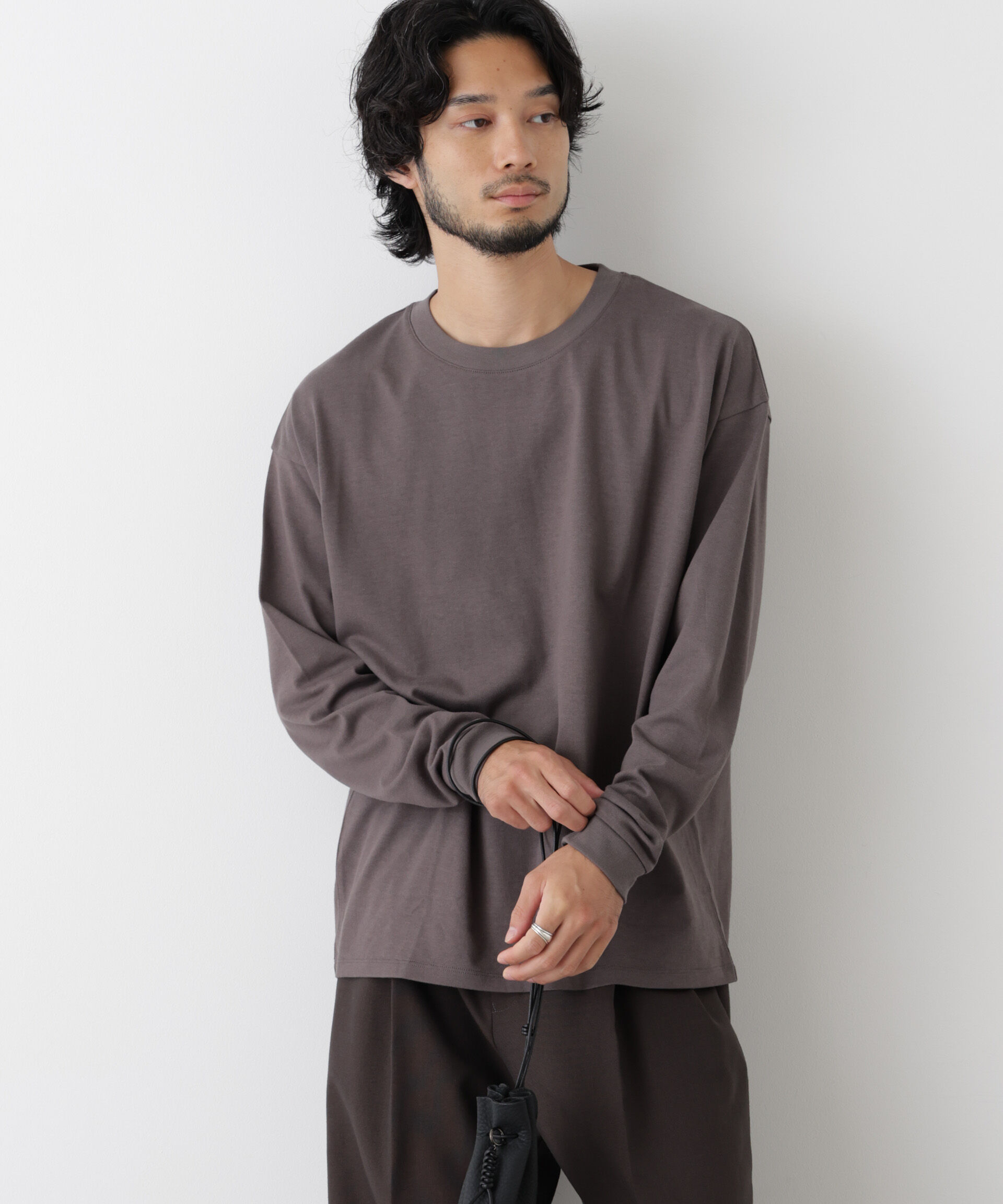 NANO universe「Anti Soaked(R)  汗染み防止 ビッグTシャツ 長袖」|Tシャツ・カットソー|