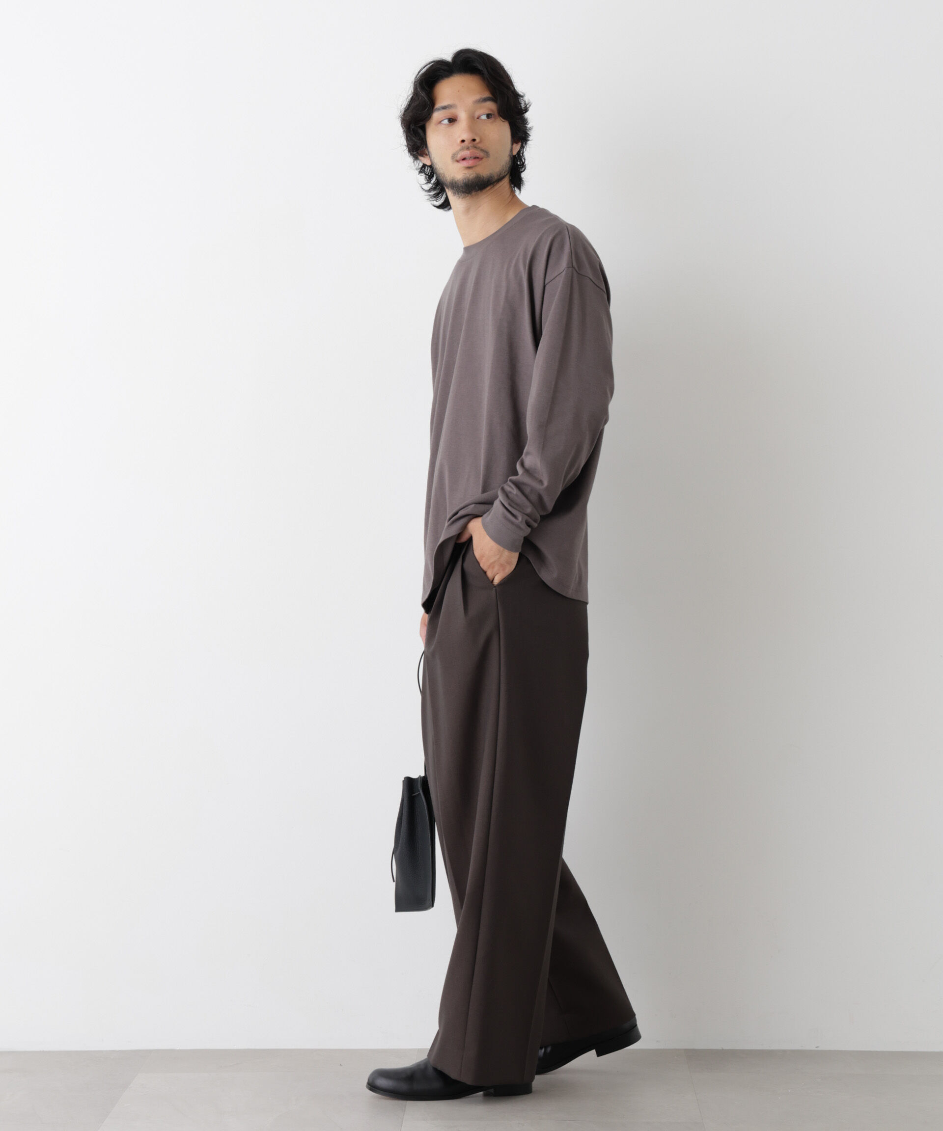 NANO universe「Anti Soaked(R)  汗染み防止 ビッグTシャツ 長袖」|Tシャツ・カットソー|
