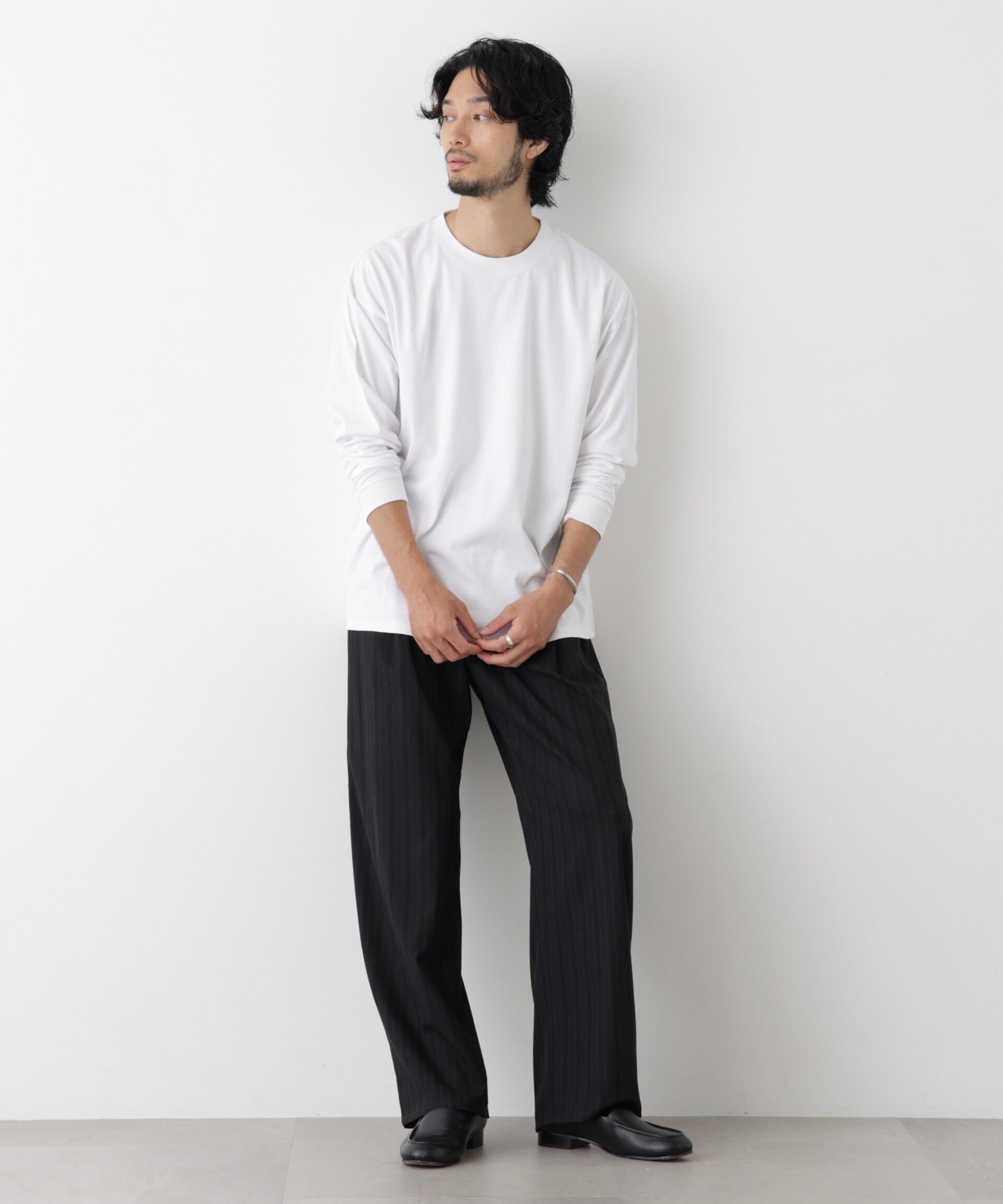 NANO universe「Anti Soaked(R)  汗染み防止 ビッグTシャツ 長袖」|Tシャツ・カットソー|