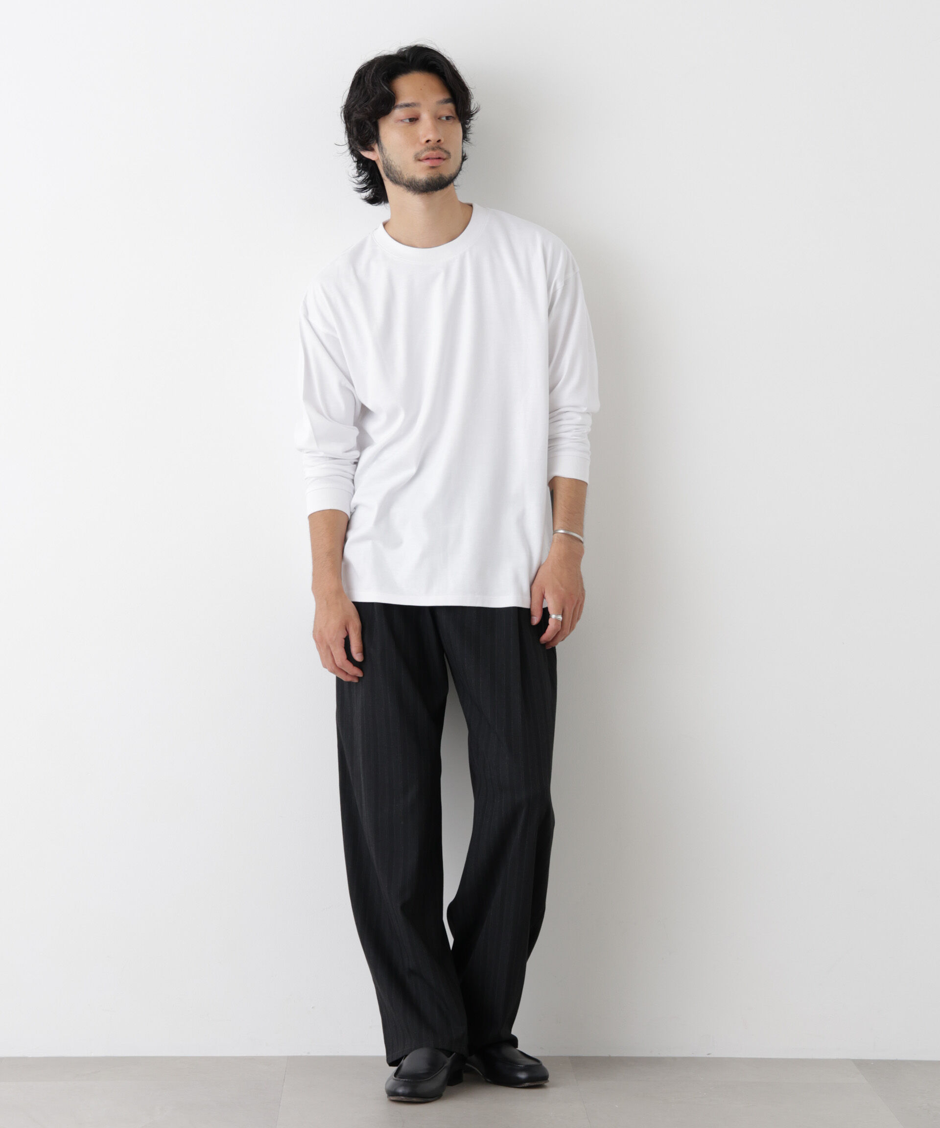 NANO universe「Anti Soaked(R)  汗染み防止 ビッグTシャツ 長袖」|Tシャツ・カットソー|