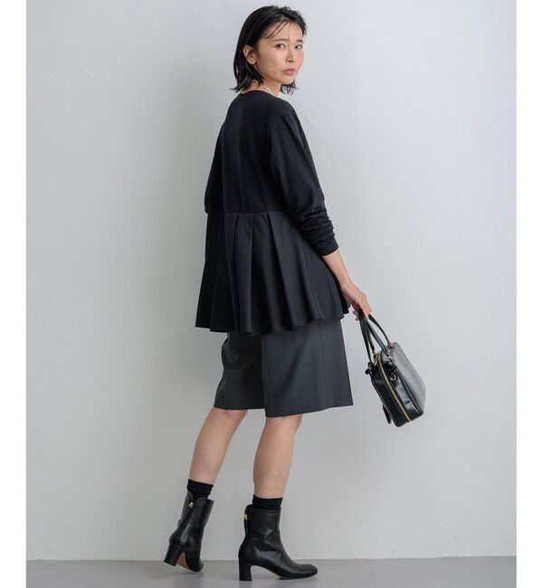 23区「【ご好評につき新色追加】ナチュラルコットンベアコンビ ペプラム カットソー」|Tシャツ・カットソー|