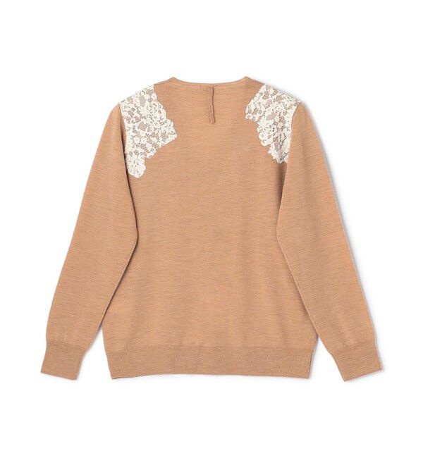 BEIGE,「【WEB限定】REMINGTON / レースコンビ Vネックニット」|ニット・セーター|