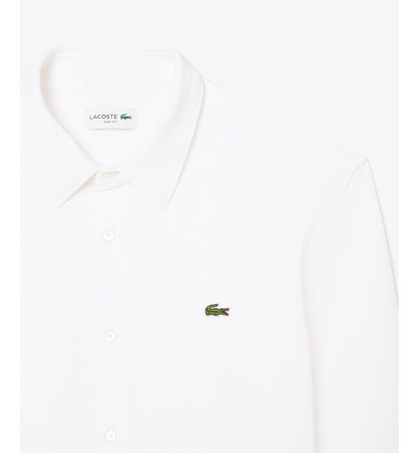 LACOSTE「スリムフィット オーガニックコットン鹿の子地長袖シャツ」|シャツ・ブラウス|
