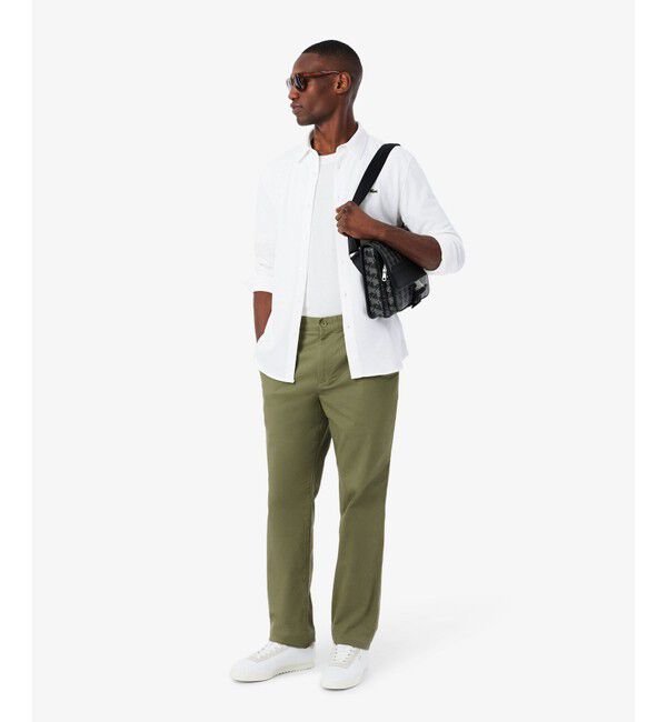 LACOSTE「スリムフィット オーガニックコットン鹿の子地長袖シャツ」|シャツ・ブラウス|