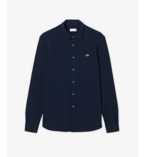 LACOSTE「スリムフィット オーガニックコットン鹿の子地長袖シャツ」|シャツ・ブラウス|