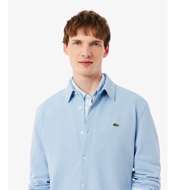 LACOSTE「スリムフィット オーガニックコットン鹿の子地長袖シャツ」|シャツ・ブラウス|