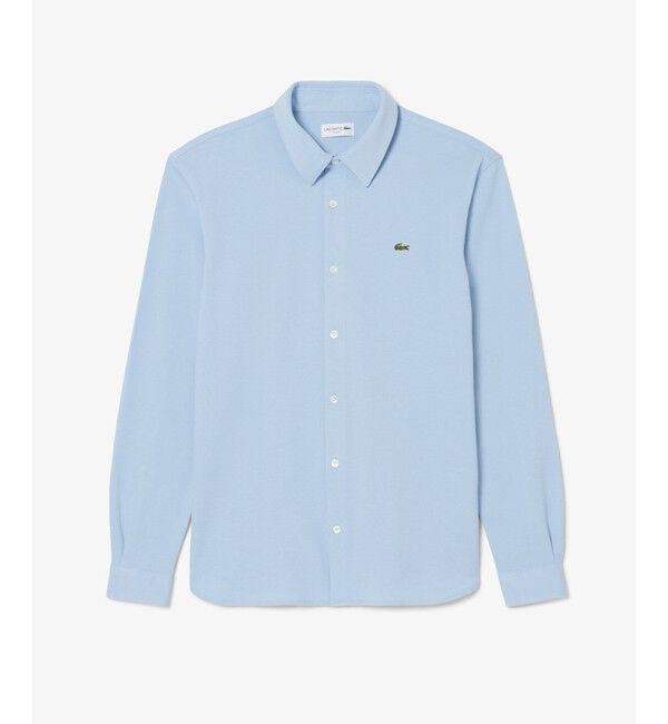 LACOSTE「スリムフィット オーガニックコットン鹿の子地長袖シャツ」|シャツ・ブラウス|