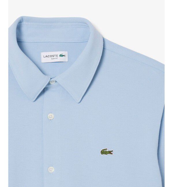 LACOSTE「スリムフィット オーガニックコットン鹿の子地長袖シャツ」|シャツ・ブラウス|