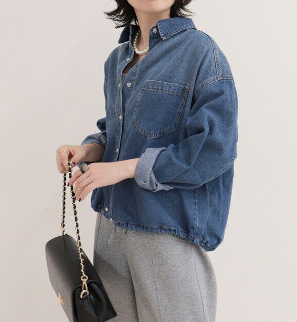 fredy emue「裾ドロストデニム/ホース柄シャツ」|シャツ・ブラウス|