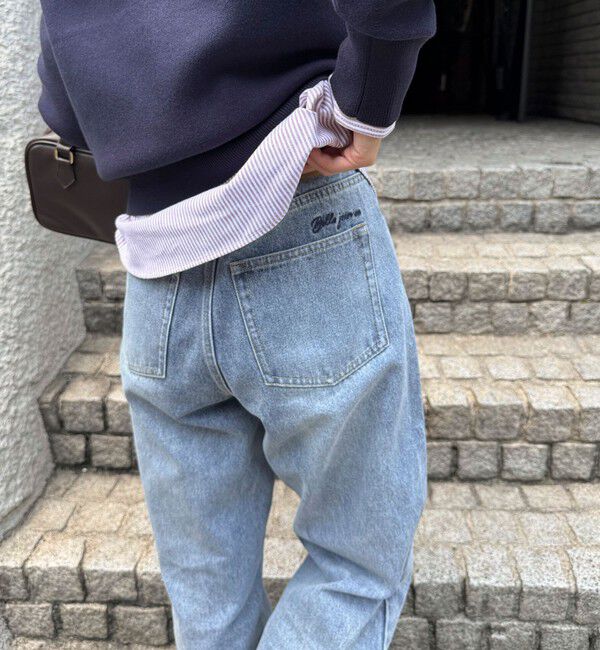 fredy emue「【@sora_522m企画】ロゴ刺繍入りストレートデニムパンツ」|デニム|