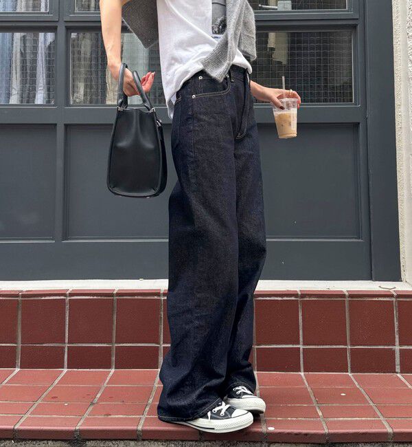 fredy emue「【@sora_522m企画】ロゴ刺繍入りストレートデニムパンツ」|デニム|