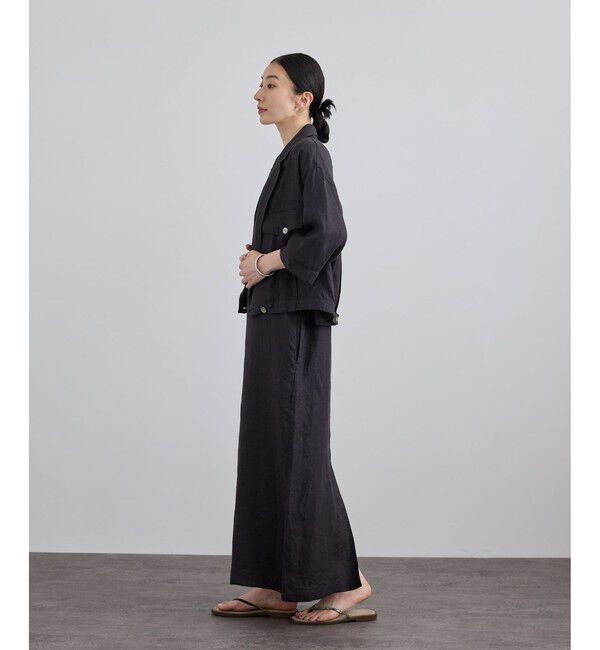 SALON adam et rope'「リネンツイルスクエアーネックジャンパースカート」|ワンピース|