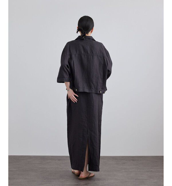 SALON adam et rope'「リネンツイルスクエアーネックジャンパースカート」|ワンピース|