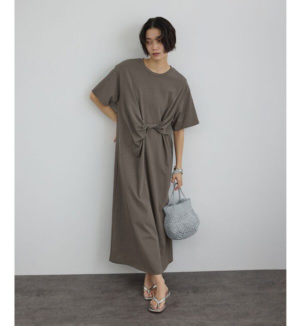 SALON adam et rope'「【WEB限定】ドライコットンツイストディテールワンピース」|ワンピース|