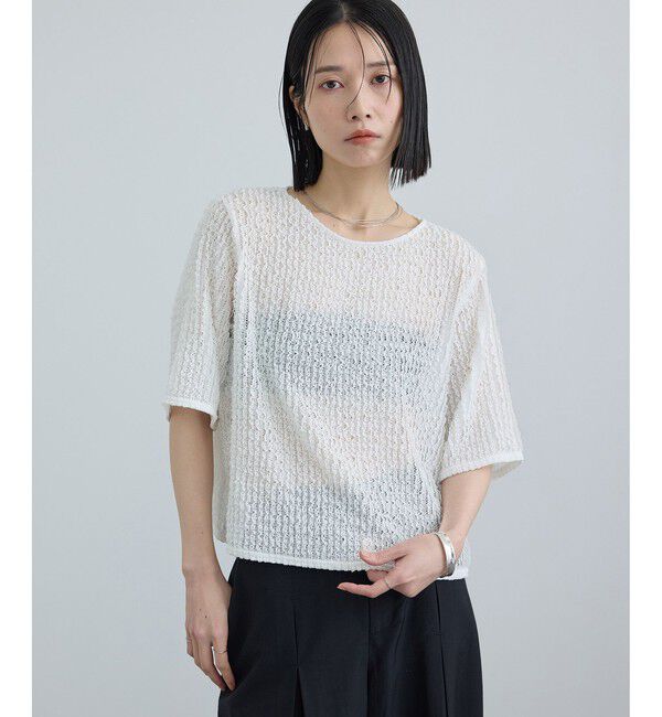 SALON adam et rope'「【WEB限定】ティアードラッセルシアーTシャツ」|Tシャツ・カットソー|
