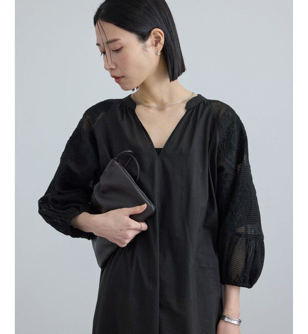 SALON adam et rope'「【WEB限定】ネット刺繍レースワンピース」|ワンピース|