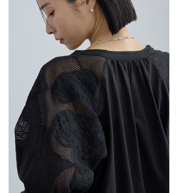 SALON adam et rope'「【WEB限定】ネット刺繍レースワンピース」|ワンピース|