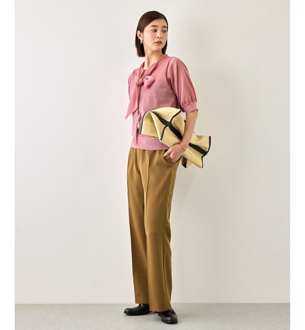 ROPE「【J'aDoRe・一部店舗限定サイズ】シアーラメボウタイニット/イージーケア」|ニット・セーター|