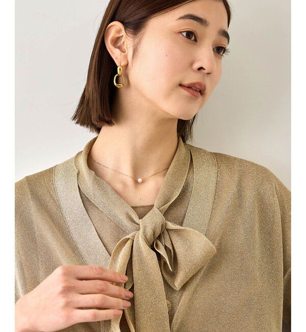 ROPE「【J'aDoRe・一部店舗限定サイズ】シアーラメボウタイニット/イージーケア」|ニット・セーター|