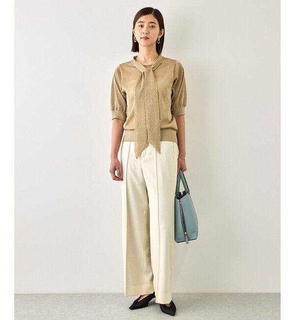 ROPE「【J'aDoRe・一部店舗限定サイズ】シアーラメボウタイニット/イージーケア」|ニット・セーター|